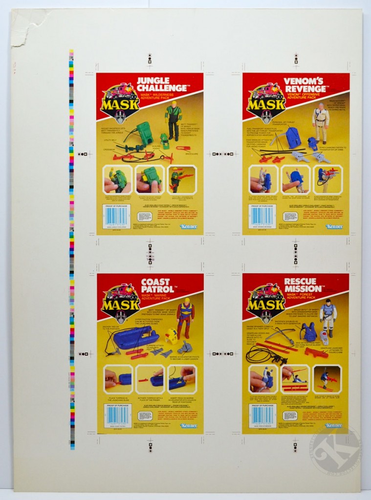 Kenner MASK Adventure Pack Proof Sheet Prototype