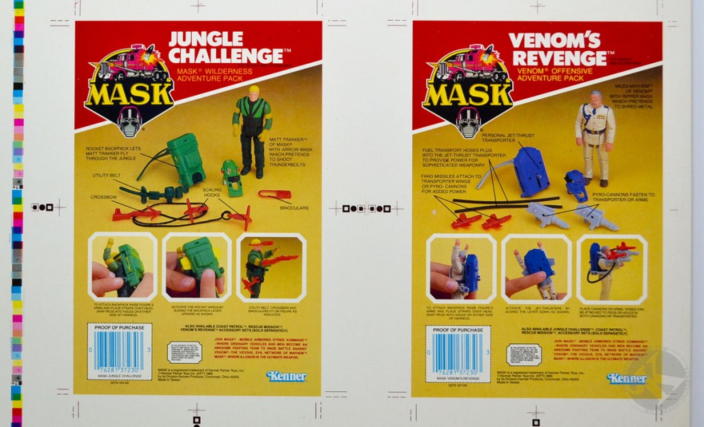 Kenner MASK Adventure Pack Proof Sheet Prototype