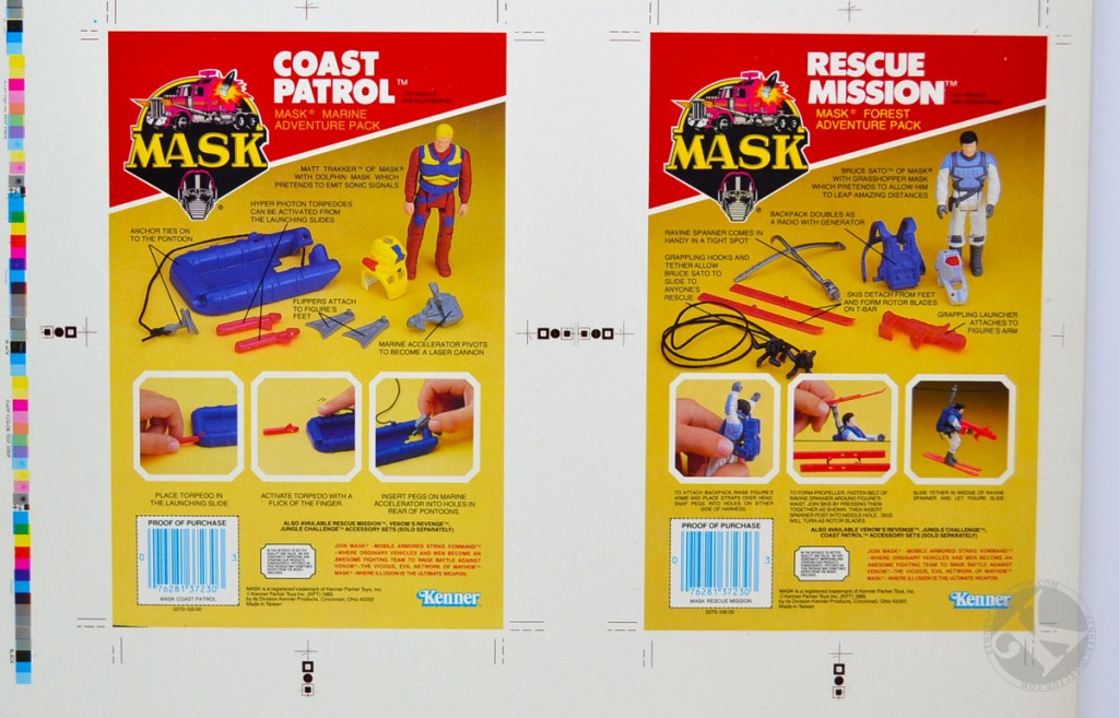 Kenner MASK Adventure Pack Proof Sheet Prototype