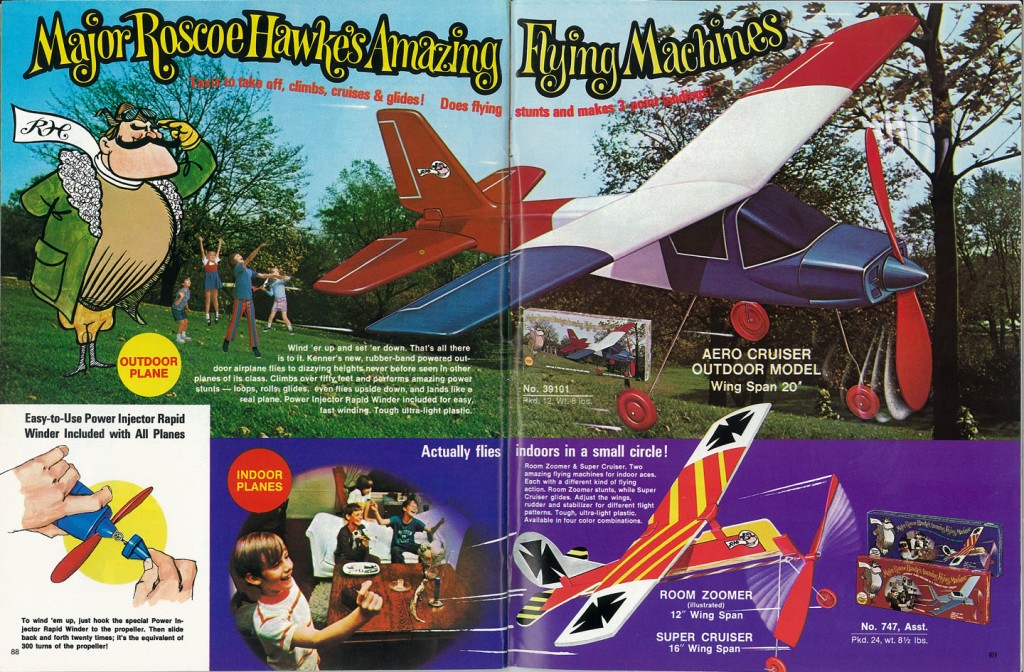 Kenner Major Roscoe Hawke's Amazing Flying Machines 1972 Toy Fair Catalog