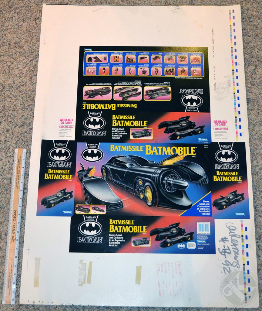 Kenner Batman Returns Batmissile Batmobile Proof Sheet